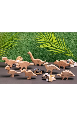 Dinozor Ahşap Oyuncak Seti 8 Parça