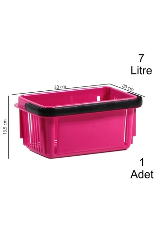 7 Litre Plastik Kozmetik Alışveriş El Sepeti Fuşya 1 Adet / En:20 Boy:30 Yükseklik:13,5 Cm Fuşya