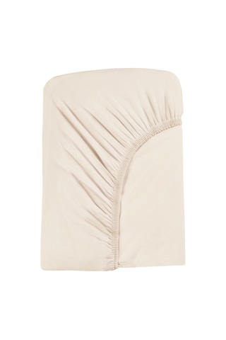 Bej Organik Pamuk Penye Bebek Çarşaf 80x180cm %100 Organik Bebek Çarşafı