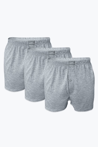 Malabadi Erkek Gri 3 Lü Paket Geniş Kalıp Büyük Beden Boxer %100 Pamuk Battal Boy 3m024 Gri