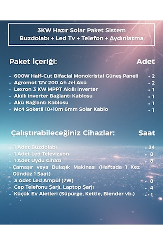 3kw Hazır Solar Paket Akıllı Mppt İnverter Off-grid Güneş Enerji Sistemi
