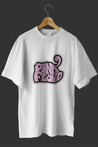 Noıssey -wed Pink Floyd Tasarım Baskılı Oversize T-shirt Tişört Beyaz