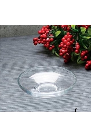 Cam Çay Tabağı 3 Adet 11x11x2cm Şeffaf