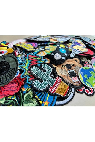 Halfart Karışık Desenli 10 Adet Ütü İle Yapışan Yama Arma Patch Seti Çok Renkli