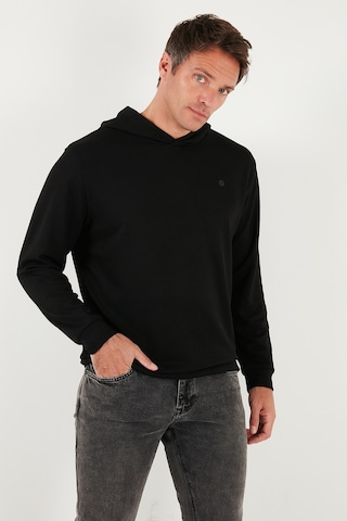 Buratti Relaxed Fit Kapüşonlu Yumuşak Dokulu Erkek Sweat 5901063 Siyah