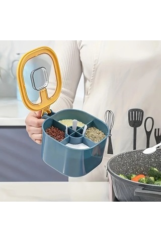 Trendooze Gaojunshop01 4'lü Baharat Kutusu Seti, Sarı Kapak, Dayanıklı Abs Mutfak Düzenleyici Sarı