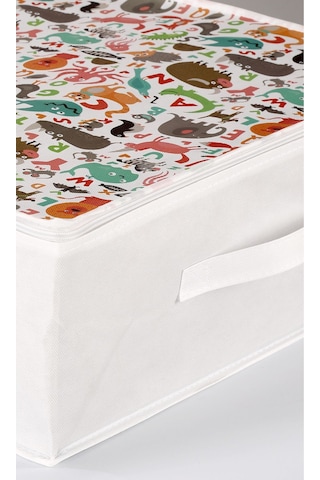 3'lü Set 53x44x21 Cm Baza Altı & Dolap İçi Organizer, Yorgan Düzenleyici Çocuk Hurç Sevimli Desenli Çok Renkli