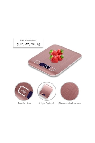 Novahub 5kg Ölçüm Aralığı Paslanmaz Çelik Mutfak Terazisi, Pişirme Fırınlama G Lb Oz Ml Kg Süt Ml, Çok Renkli, Pil İle Çalışan Çok Renkli