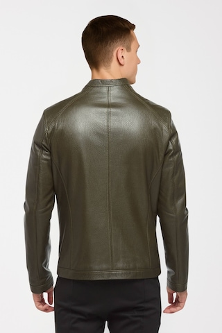 Derije Puyol Hakiki Jumbo Deri Erkek Haki Mont