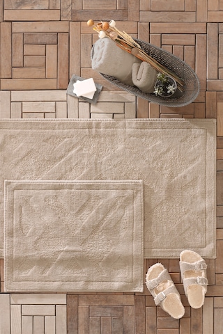Yataş Bedding Milo Banyo Paspası Seti - Bej (50x60 cm + 60x100 cm) Bej