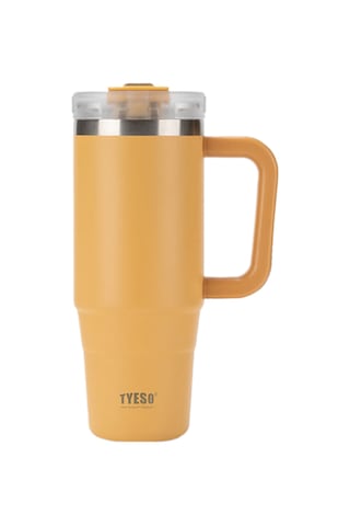 Tyeso Qq Termos Sızdırmaz Pipetli Çift Duvarlı Vakumlu 900ml Sarı
