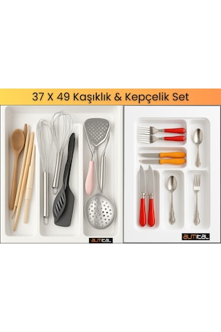37x49 Cm. Beyaz Kaşıklık Ve Kepçelik 2'li Set 32x41 Cm'e Kadar Kesilebilir - 37x49byz-set Beyaz