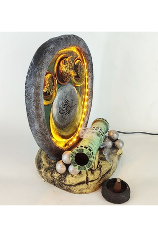 Sahi Topu Tuğra Dekoratif Işıklı Konik Tütsülük