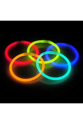 100 Adet Glow Sticks Bilezikler, Karanlıkta Parlayan Parti Malzemeleri