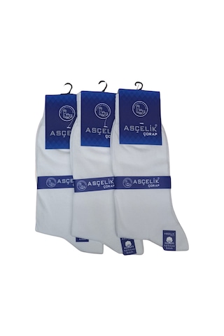 Asçelik 3 Lü Dikişsiz Yazlık Erkek Çorap Beyaz Çok Renkli