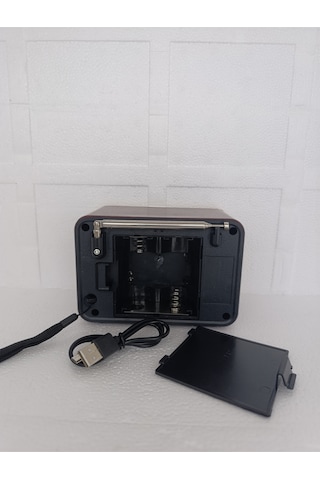 Nostaljik Radyo Klasik Radyo Bluetooth Hoparlör Usb-tf Çalar Ses Bombası Şarjlı Radyo - Bordo- Tek E