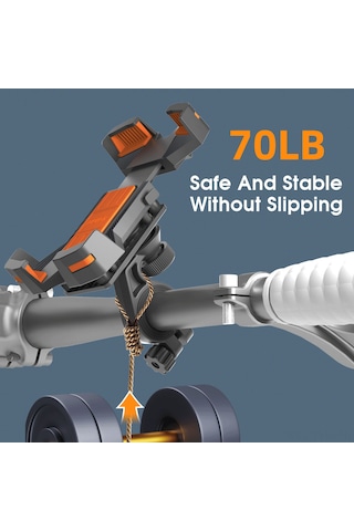 Geeksen Motor Süpürgesi, Elektrikli Bisiklet Ve Bisiklet İçin 360 Döner, Tek Tık Kilitli, Sarsıntı Emici Telefon Tutucu - Siyah Pb09plus-ad Siyah