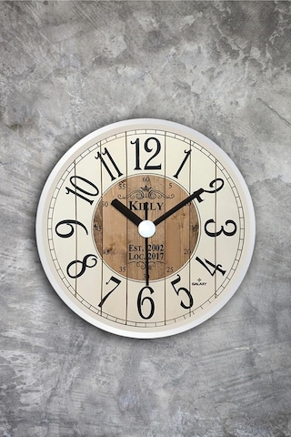 Kiely Mıknatıslı Beyaz/kahve Buzdolabı Saati 11 Cm Bds-y Myk2047-3 Çok Renkli