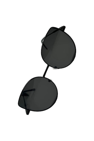 Thentech Erkek Ve Kadınlar İçin Polarize Siyah Cam Oval Unisex Güneş Gözlüğü Dma 20 Siyah