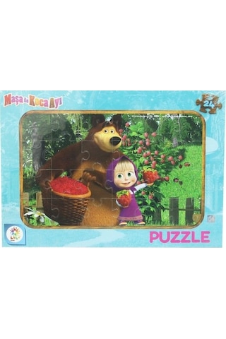 Laço Kids Ms7537 Masha Koca Ayı 24 Parça Frame Puzzle