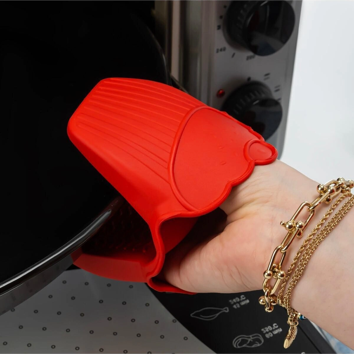 Silikon Fırın Eldiveni Vak Vak 2 Li Kırmızı Kırmızı