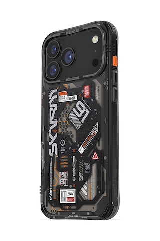 Apple Uyumlu iPhone 17 Pro Max Kılıf Desenli Airbag Tasarımlı Skinarma Spectra Kapak Siyah Siyah