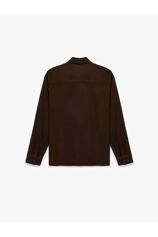 Koton Regular Fit Cepli Klasik Yaka Uzun Kollu Gömlek Kahverengi 6sam60036nw Kahve
