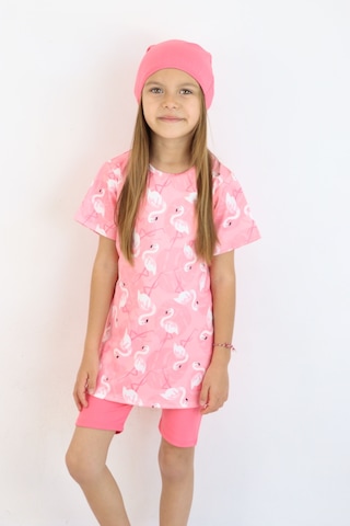 Lyraxkids Kız Çocuk Bisiklet Yaka Etekli Mayo Ve Tayt Bone Dahildir. Açık Pembe
