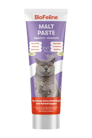 Biofeline Malt Paste 100 Gr Kediler Için Tüy Yumağı Önleyici Malt Macunu