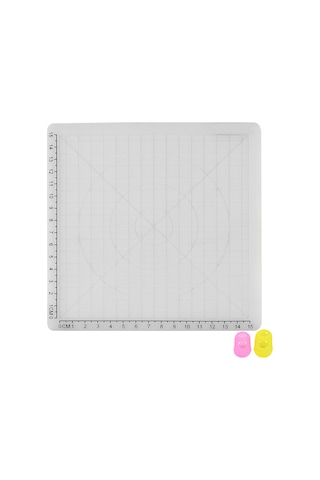 Kangvka Silikon 3d Kalem Çizim Matı D Tipi Beyaz - Çeşitli Şekil Yivleri İle Isı Dayanıklı, 2 Adet Rastgele Renkli Parmak Kapağı İle