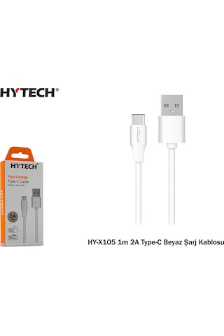 Hytech HY-X105 1m 2A Type-C Siyah Şarj Kablosu Hytech HY-X105 1m 2A Type-C Siyah Şarj Kablosu