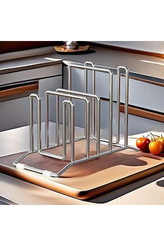 Pazly Suntek Kesme Tahtası Depolama Rafı - Tencere Tava Kapakları Bakeware Gümüş Gümüş