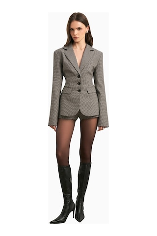 Because Of Alice Single Breasted Cinched Waist Blazer Kadın Ceket Gri