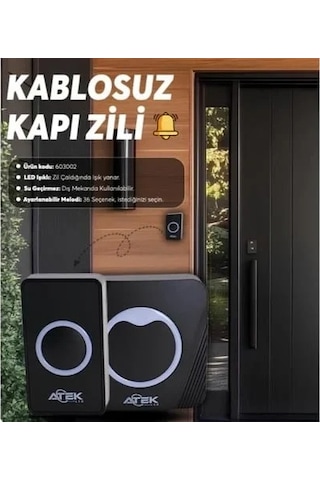 Kablosuz Su Geçirmez Kapı Zili 4887