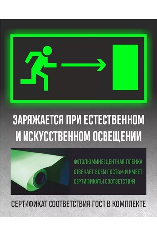 Zelenyj Perec Fotolüminesan Yangın Güvenliği İşareti E03 226516749