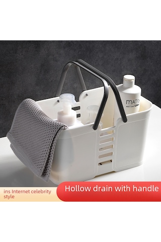 Qingmipy Büyük Kapasiteli Plastik Banyo Organizer: Yüksek Kaliteli, Süzgeçli, Taşınabilir, Kare Şekilli, Ev İçi Çeşitli Çeşitli Eşyalar İçin Depolama Sepeti Büyük Beyaz Diğer