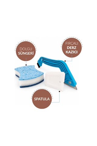 Bej 250 Gr Derz Tamir Seti Hazır Derz Dolgusu, Derz Sökme Aleti, Testere, Spatula Ve Sünger