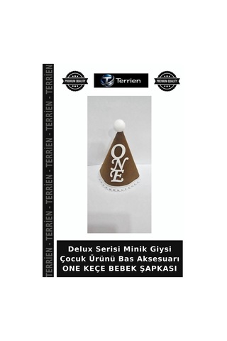 Terrien Delux Serisi Minik Giysi Çocuk Ürünü Bas Aksesuarı One Keçe Bebek Şapkası Çok Renkli