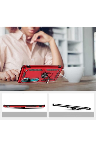 Xiaomi Mi Note 10 Pro Yüzüklü Standli Vega Kilif Ekran Koruyucu 510330644