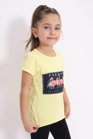 Toontoy Kids Toontoy Kız Çocuk Flamingo Baskılı Tişört Sarı