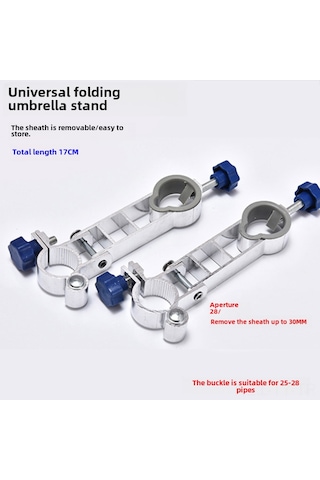 Teltree Alüminyum Çok Amaçlı Çıkırırken Uzunlaştırılmış 17cm Olta Sandalyesi Şemsiye Tutucu Aparatı - Güçlü Klem İle Sabitlenir, Olta Malzemeleri Erişimi Kolay