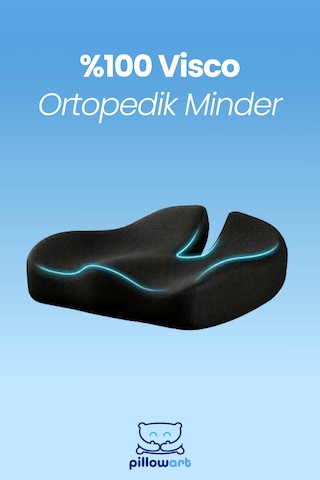 Ortopedik Oturma Simidi Sandalye Minderi Kuyruk Sokumu Yastığı Siyah