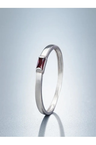 Uvelirnye Tradicii 925 Ayar Gümüşten Doğal Grenat Taşlı Yüzük 412068622 Beyaz