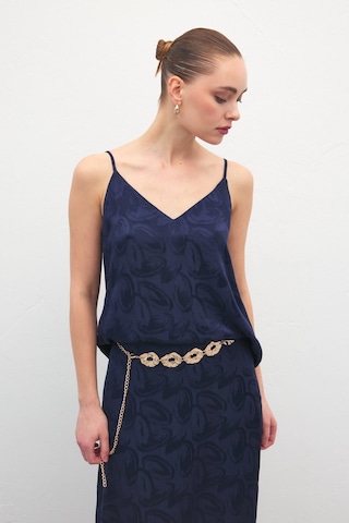 Sateen Lior Askılı Bluz - Lacivert-137124 Lacivert