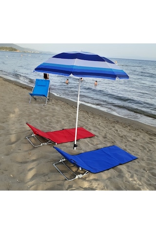 Depolife Depolife Pratik Şezlong Çantalı Katlanır Kademeli Sezlong Bahçe Ç