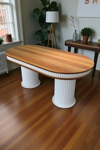 Bohem İskandinav Masa Sandalye Takımı 4 Adet Polo Sandalye Ceviz Mebranlı Mdf Oval Masa-modern Beyaz