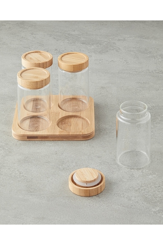 English Home Monetta Cam 5 Parça Baharatlık 400 Ml Natural Natural