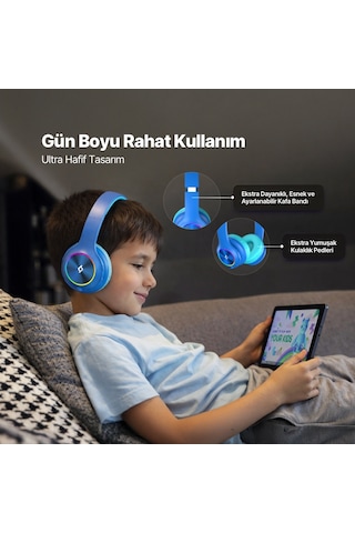 Soundbuddy Funled 2KM172 Bluetooth 5.3 Led Işıklı Kulak Üstü Kulaklık