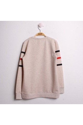 Toontoy Kız Çocuk Sweatshirt Never Baskı Kahve Melanj