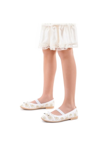 Kiko Kids Cilt Lastikli Kız Bebek Babet Ayakkabı Arç 07 Beyaz